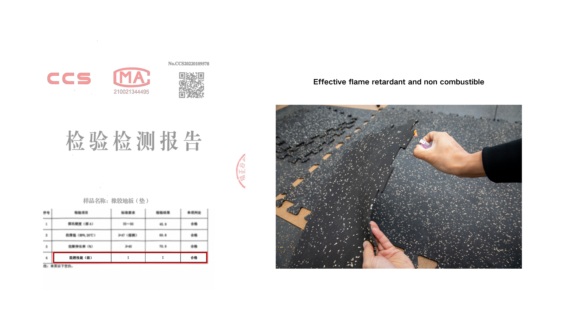 Composite elastic rubber mat (interlocking)