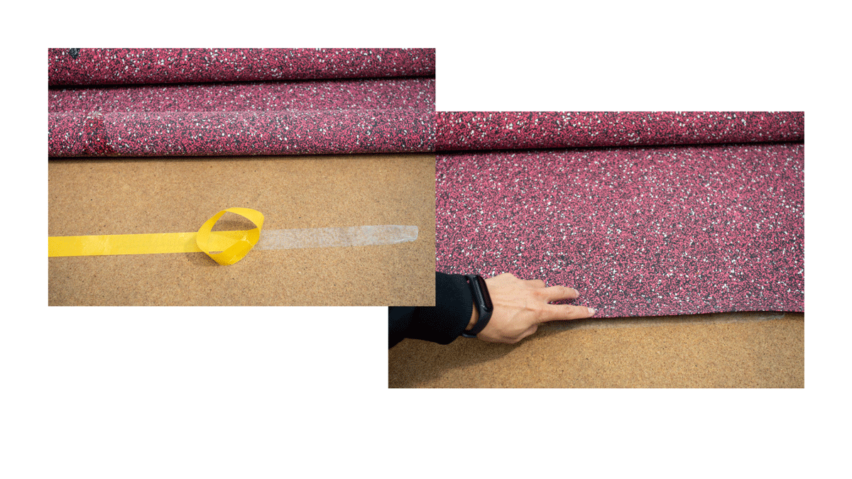 Rolled coil elastic rubber mat