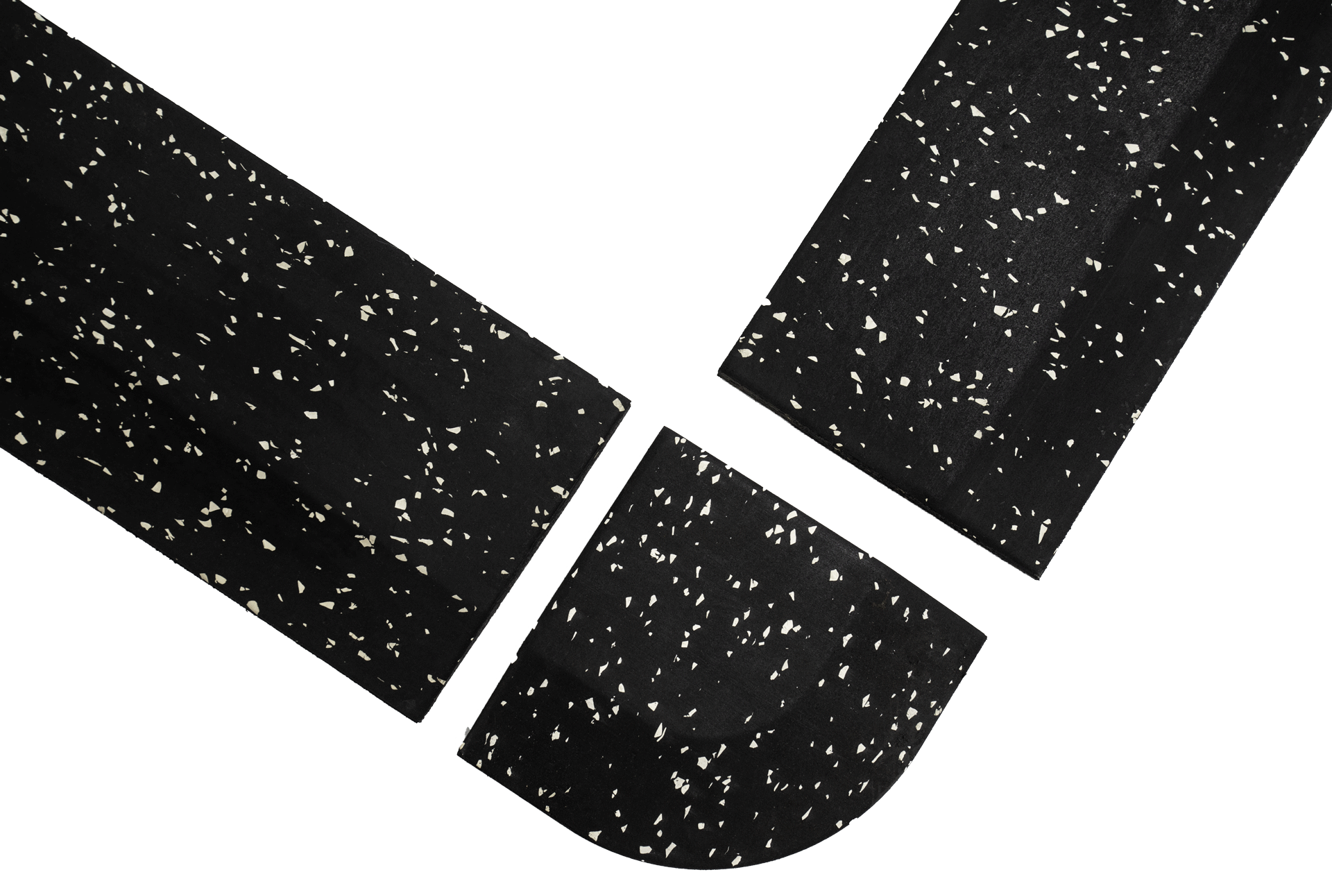 Composite rubber floor mat edge strips and corners