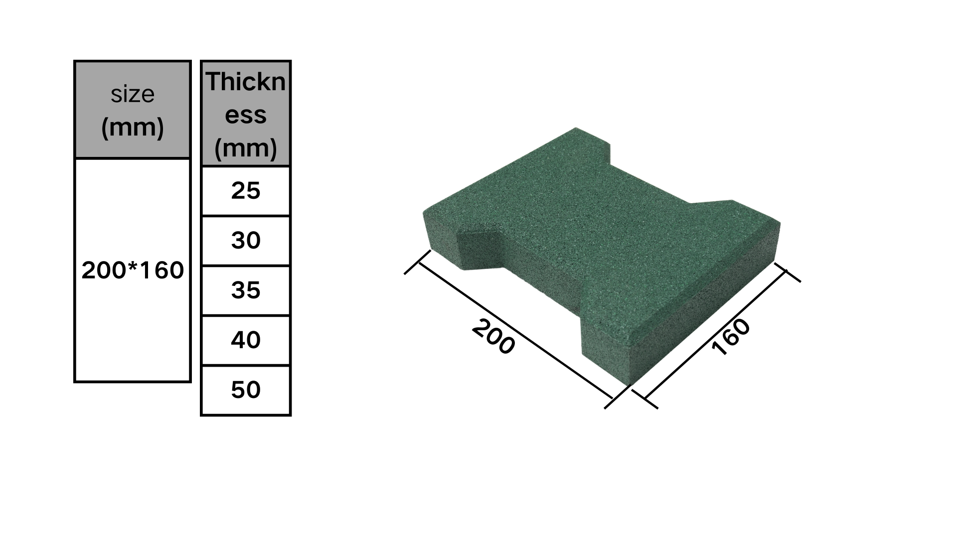 Bone type rubber brick