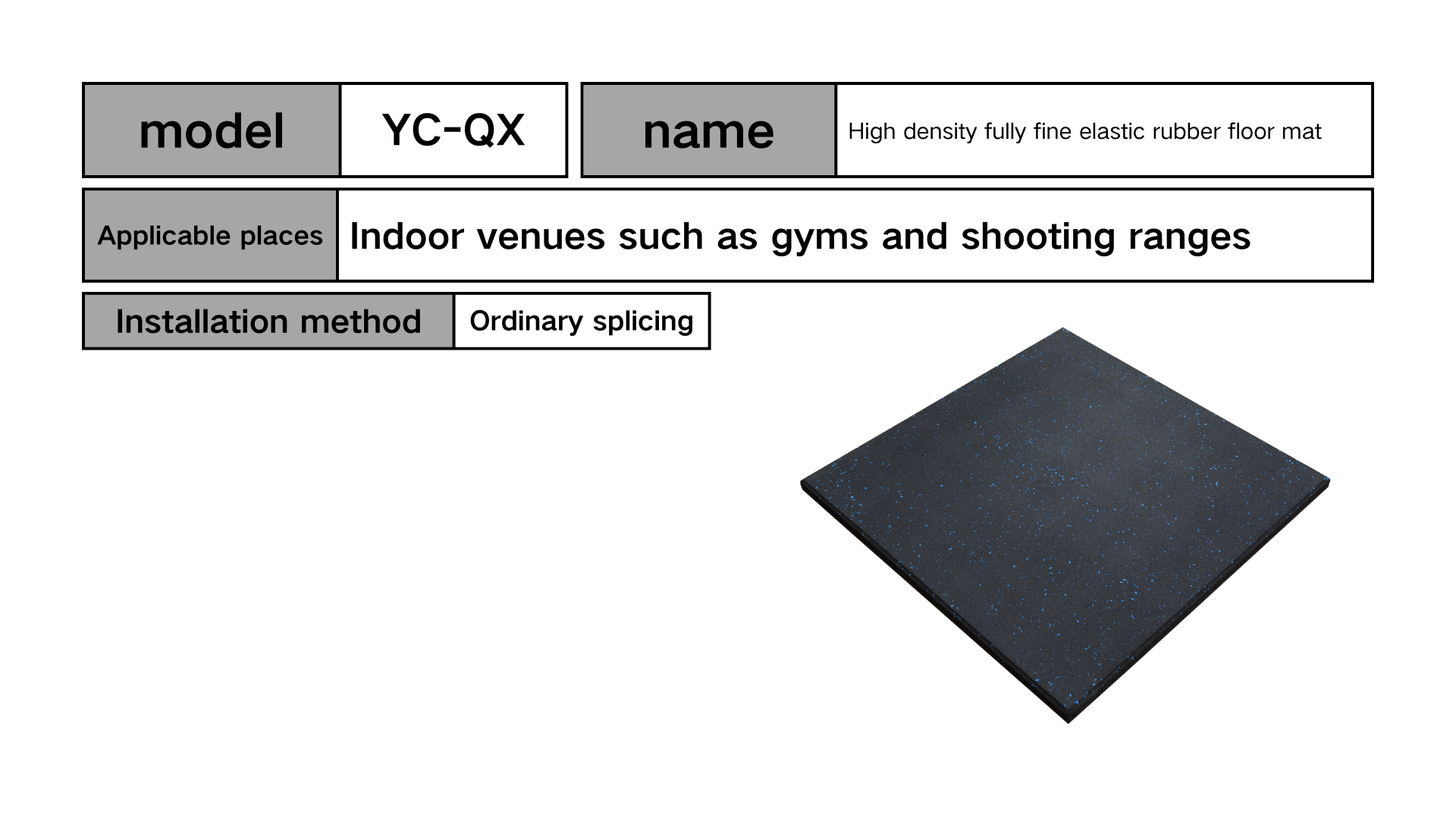 High density fully fine elastic rubber floor mat